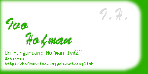 ivo hofman business card
